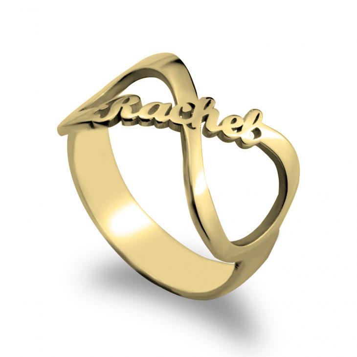 Custom Namesake Forever Yours Infinity Symbol Ring 3 / 24K Gold - 89.99$ Personalized Name
