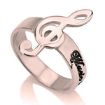 Treble Clef Ring - Rose Gold Rings