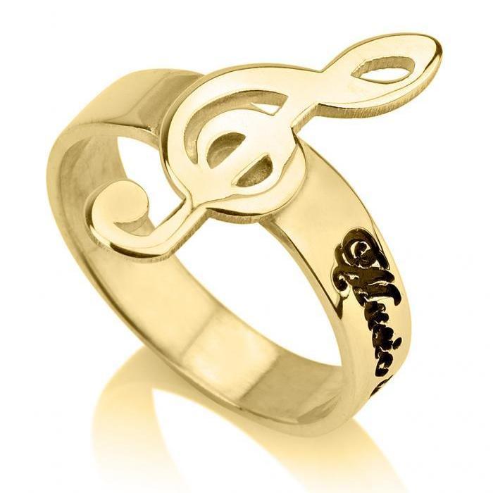 music note ring - 24k Gold Plated Rings / Gold Rings