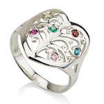family tree birthstone ring - Sterling Silver Rings / Silver Rings / Birthstone Rings