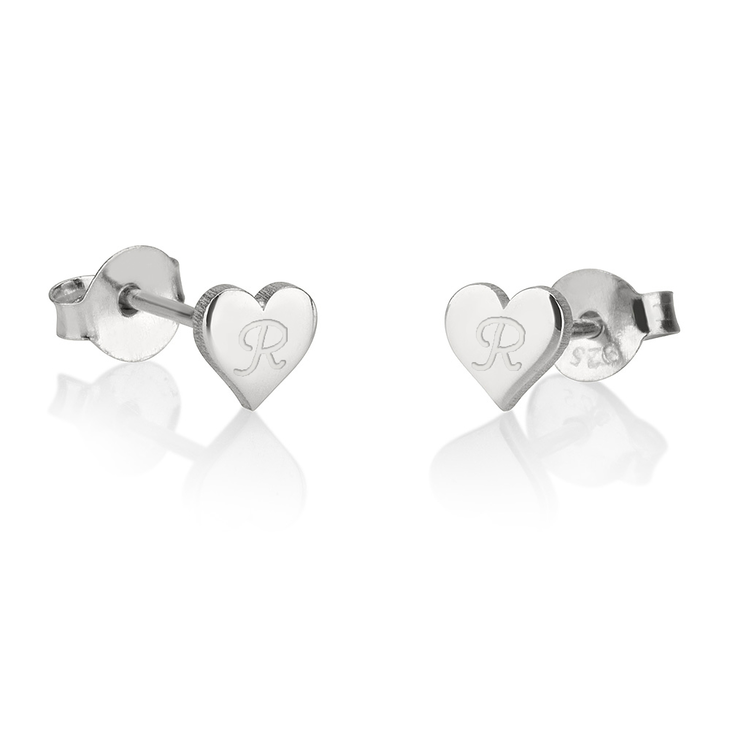 Customized Heart Stud Earrings
