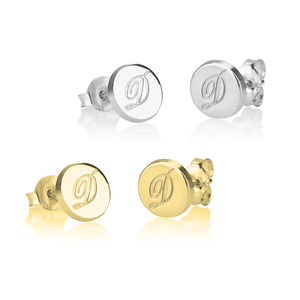 Engraved Initial Studs