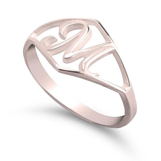 rose gold initial ring - Rose Gold Rings